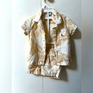 NWOT baby gap linen-cotton hibiscus outfit set